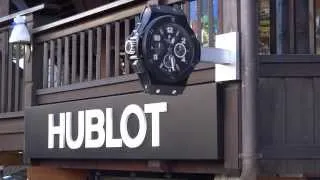 Hublot boutique in Courchevel, featuring innovative displays : holographic 3D and Raptor.