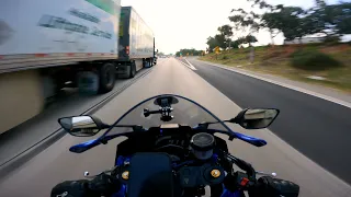 Riding to work in my Yamaha R7 w/ exhaust - Raw Sound