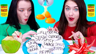 ASMR Egg Food Challenge with Most Popular Sweet, Spicy and Sour Food