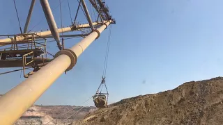 Coal mine - Inside view of Giant Dragline excavator.