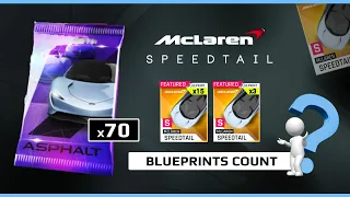 Asphalt 9 | Opening 70 MCLAREN SPEEDTAIL Packs | Realtime Blueprints Count | 5250 Tokens Spent