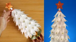Christmas Tree made of Plastic Spoon and Bottle | Christmas Tree from Recycled Materials | DIY
