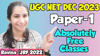UGC NET Dec 2023 Paper-1| Absolutely Free Classes@InculcateLearningBy Ravina#ugcnetpaper1#ugcnet2023