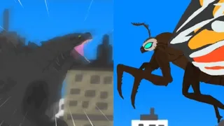 Godzilla vs Mothra | Drawing cartoons 2 Kaiju Animation
