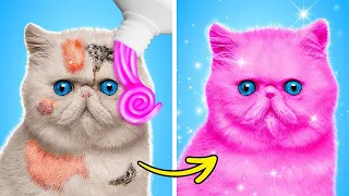 HACKS TO TAKE CARE OF YOUR PET!! Tips and GADGETS for a Cat MAKEOVER by La La Life Games
