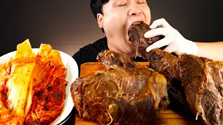 오늘은 단백질보충 하는날 직접만든 통 소고기수육에 배추김치 먹방~!! 리얼사운드  ASMR Mukbang(Eating Show)