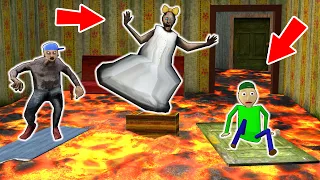 Granny vs *floor is lava* vs Grandpa vs Baldi - funny horror animation (60 min. of fun animation)