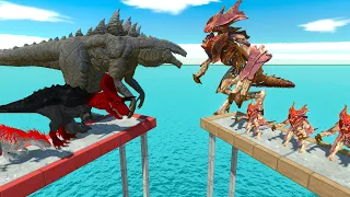 Carnivorous Dinosaur Ft Zilla In Battle With Team Raijin - Animal Revolt Battle Simulator
