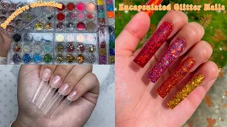 ENCAPSULATED FALL GLITTER NAILS! NEW MAKARTT DECORATIVE COLLECTION | Nail Tutorial For Beginners