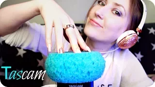 ASMR Tascam Sponge Mic 💙 Ear to Ear Scratching, Deep Crinkling, Direct Microphone Tapping & Touching