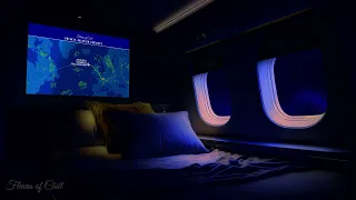 DARK Private Bedroom Brown Noise Flight Ambience | Flight Map | Sleeping, Reading, Studying | Zen