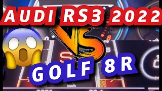 AUDI RS3 2022 VS GOLF 8R / Acceleration & sound / Drag Race 0-250 km/h