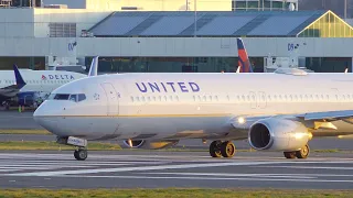 UNITED AIRLINES Boeing 737-900ER taking off in 4K [N37434].