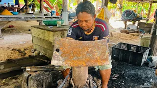 Knife Making | Forging A Powerful Strange Knife From A Piece Of Leaf Spring