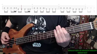 Boulevard Of Broken Dreams by Green Day - Bass Cover with Tabs Play-Along