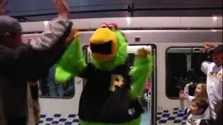 Pirate Parrot Rides the Subway to the Game