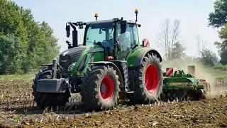 FENDT 718 Vario +  Dischiera  Amazone Catros 4000 | Preparazione terreno