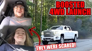 HILARIOUS REACTION CAM OF 700 HP L5P DURAMAX BOOSTED 4WD LAUNCH