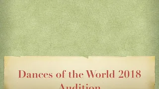 Dances of the World Audition | MISS WORLD 2018