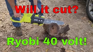 Ryobi  40 Volt Battery Powered  Chainsaw , will it cut?