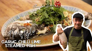 THAI - STYLE GARLIC CHILI LIME STEAMED FISH | SHERSON LIAN