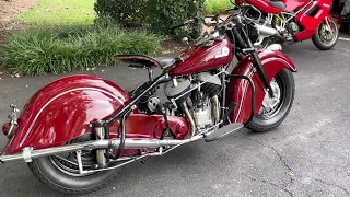 1946 Indian Chief start up after complete restoration.