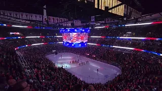 Jim Cornelison Sings the National Anthem at the Blackhawks vs Redwings preseason game on 10/01/22