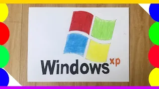 How to draw windows xp | windows xp logo drawing for beginners | win xp sketch