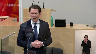 Bundeskanzler Sebastian Kurz im Nationalrat