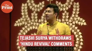 BJP MP Tejasvi Surya calls for 'reconversion' of Muslims and Christians, later withdraws comments