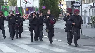 Polizeigroßeinsatz bei Demo in Wien