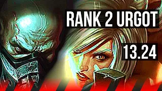 URGOT vs RIVEN (TOP) | Rank 2 Urgot, Quadra, Godlike | BR Grandmaster | 13.24