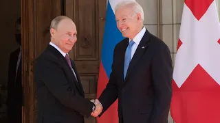 Russian President Vladimir Putin holds press conference after summit with President Biden