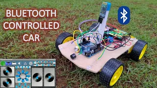 How to make a Bluetooth controlled car using Arduino with lights & horn || 100% working