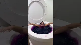 Crazy Surprise Face Prank with Worlds Largest Toilet Purple Swimming Pool #shorts