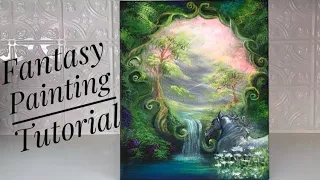 FANTASY PAINTING TUTORIAL- ACRYLIC STEP BY STEP! EASY TECHNIQUES