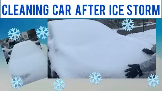 Cleaning Car after Ice Storm