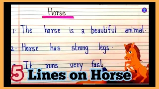 5 lines on Horse 🐴 in English/ 5 sentences on Horse/ short essay on horse