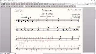 Drum Score World (Sample) - Hall & Oates - Maneater