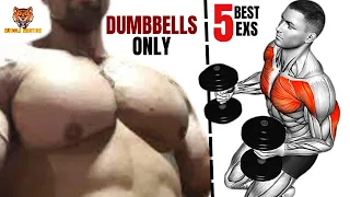 5 BEST CHEST  WORKOUT WITH DUMBBELLS ONLY  AT GYM / Meilleurs exs Musculation  poitrine  .