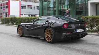 Ferrari F12 tdf Black | Start up + Driving | Munich