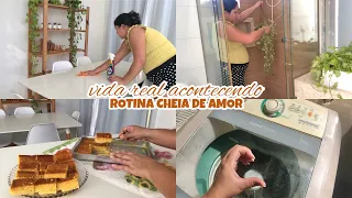 CUIDADOS COM A CASA NO DIA A DIA, MÁQUINA DE LAVAR REFORMADA, COMIDA AFETIVA, BOLO FUBÁ CREMOSO E+