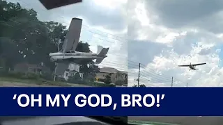 "Oh my god, bro!' - See moment small plane crashes along road in Orlando