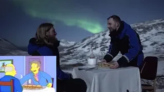 The Simpsons: "Steamed Hams" recreated under the Northern Lights in Tromsø