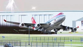 Boeing 747 Emergency Landing During Hurrican | Xplane 11