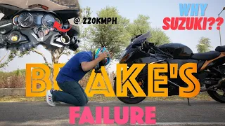 Watch the Shocking Moment Hayabusa's Brakes Failed at 220km/h!! @SuzukiGlobal_official