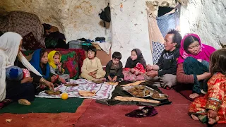 Surviving Underground : Family meal in a cave like 2000-year-ago | Village life Afghanistan