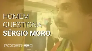 Homem questiona Moro sobre caso de ex-assessor de Flávio Bolsonaro