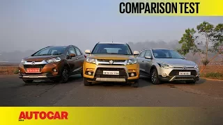 Honda WR-V vs Maruti Vitara Brezza vs Hyundai i20 Active | Comparison Test | Autocar India