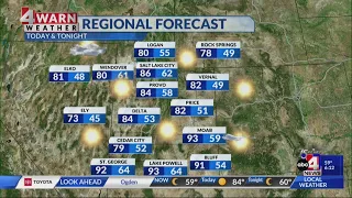 Warming up in Utah and drying out midweek